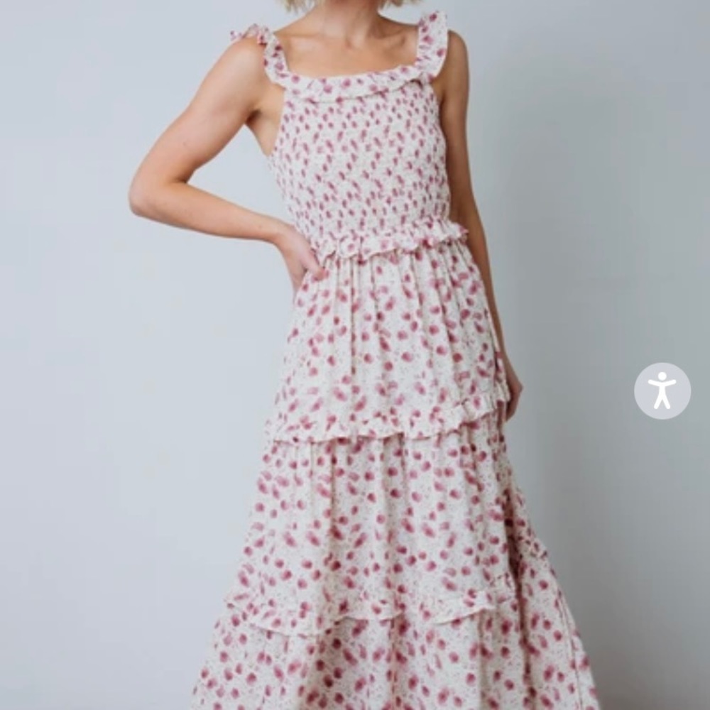 Baltic Born Devon Mauve Floral Smocked Dress
